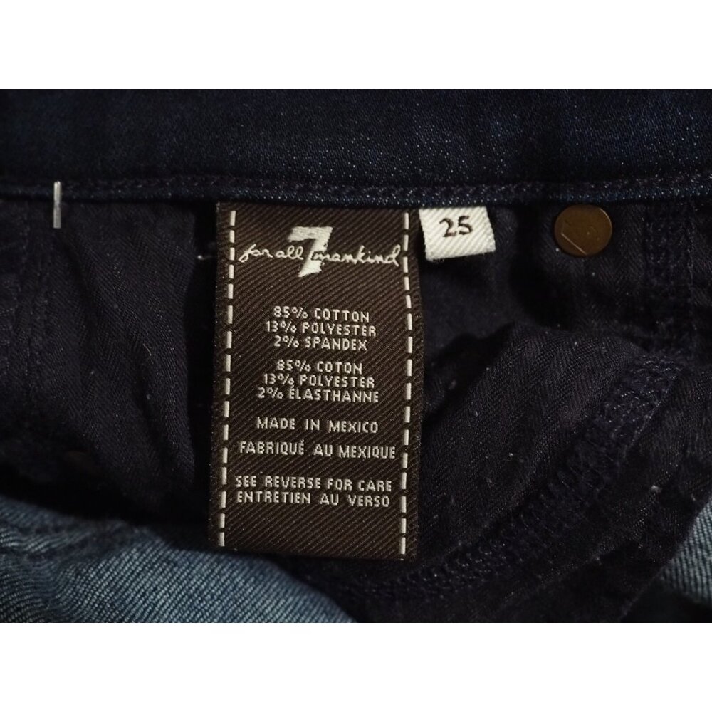 7 For All Mankind Blue Dark Wash Denim Ankle Gwenevere Skinny Jeans, Size 25 - Picture 9 of 11